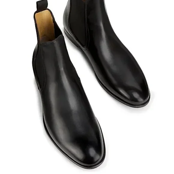 Bally Men's Westley Grained Leather Chelsea Boots Black Size 7